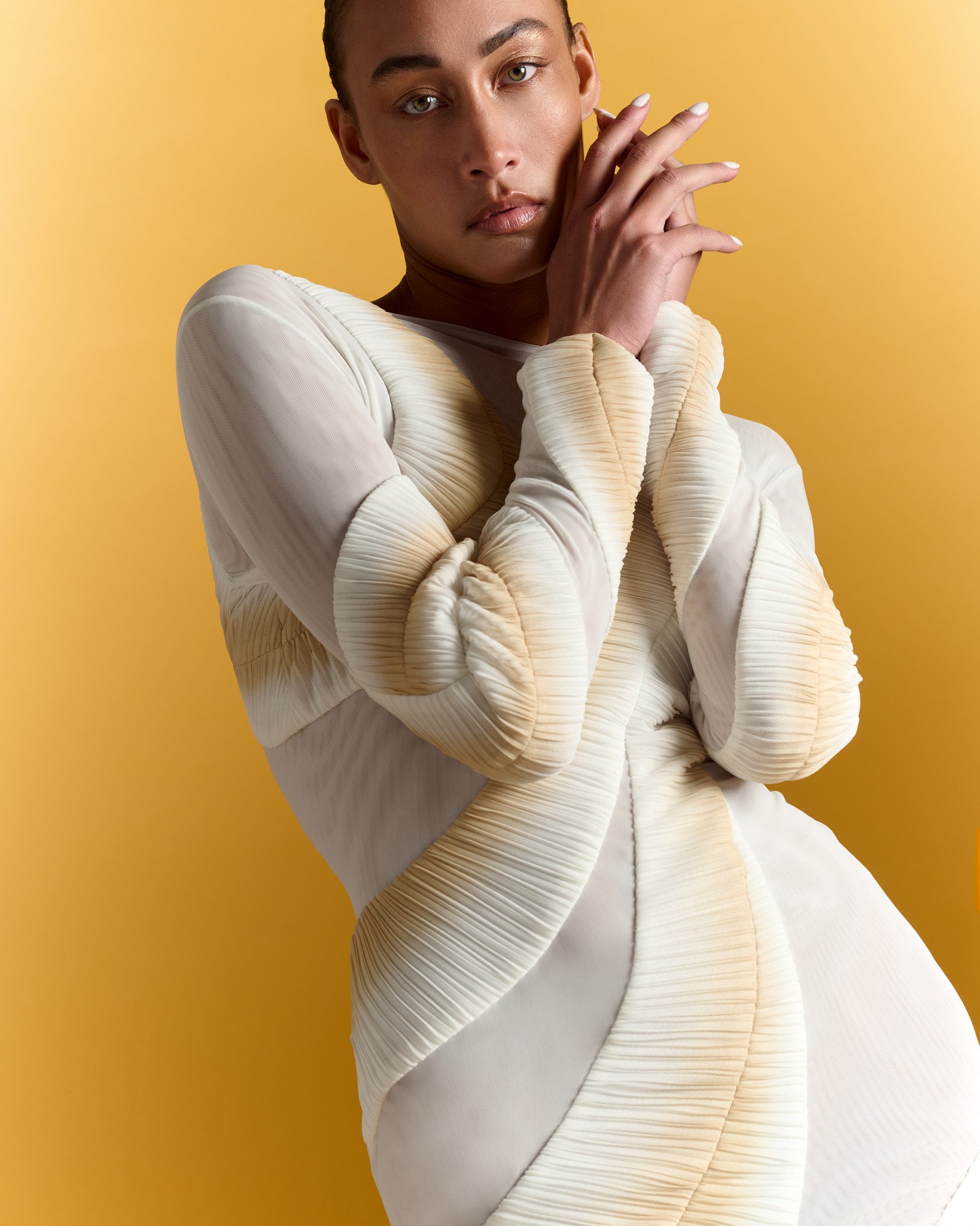 pleated sheer dress ERICA ORGANZA PLEATED SHEER DRESS PH5